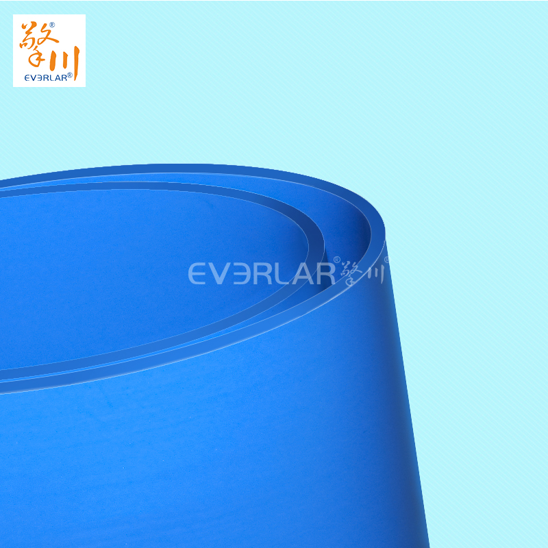 易清潔TPU輸送帶加導(dǎo)條精準(zhǔn)定位藍(lán)色食品級傳送帶廠家定制