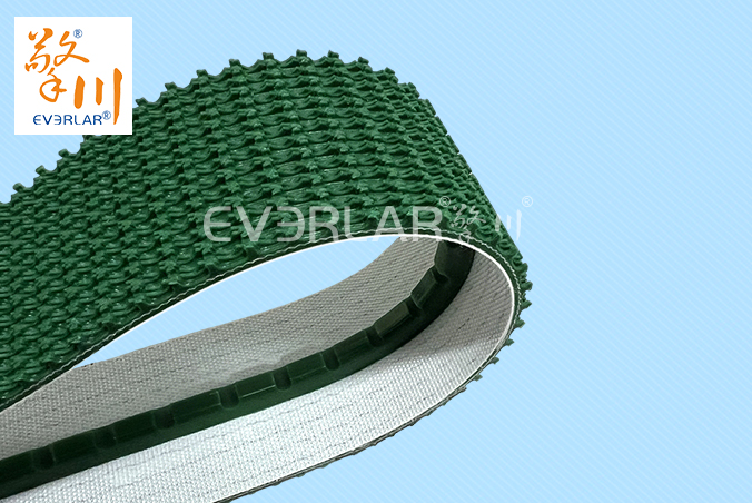 綠色PVC花紋帶加導條耐磨防滑物流行業(yè)快遞分揀機輸送帶擎川定制