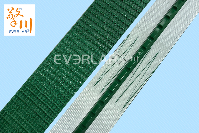 綠色PVC花紋帶加導條耐磨防滑物流行業(yè)快遞分揀機輸送帶擎川定制