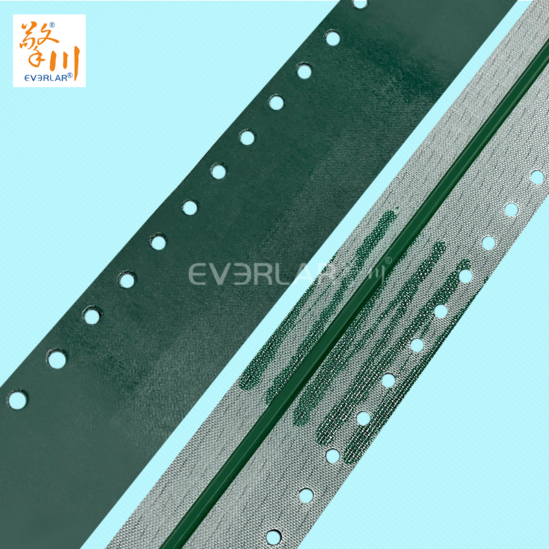 墨綠PU輸送帶加導條打孔耐磨抗腐蝕食品級包裝封口機工業(yè)皮帶定制