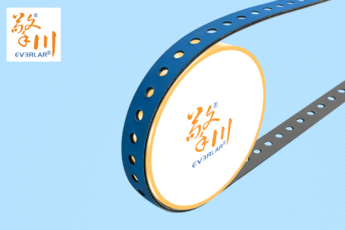 藍灰片基帶加打孔耐磨抗拉伸印刷紡織生產(chǎn)線紙張布料元件傳送平皮帶