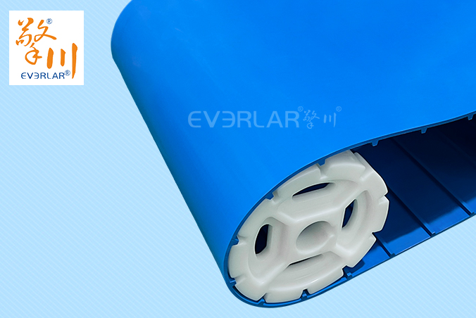 藍色TPU食品級易潔帶加導(dǎo)條防霉抗菌水果蔬菜加工輸送帶廠家定制