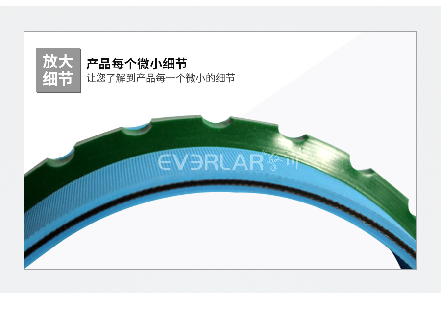 天藍色片基帶加齒形導條 天藍色片基帶加齒形導條